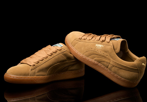 puma suede classic khaki gum gold trainers shoes